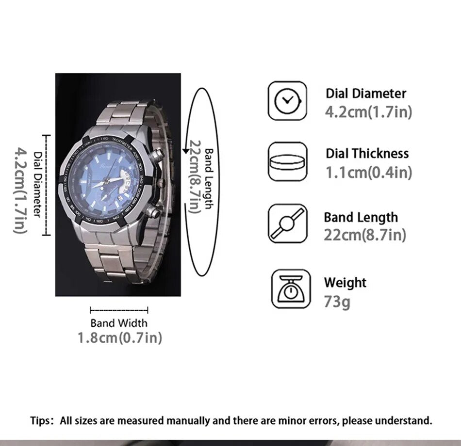 Men Stainless Steel Quartz wrist Watch
